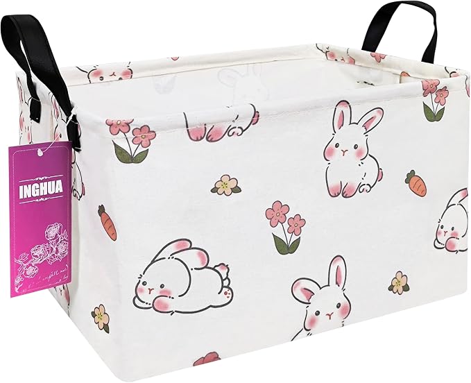 Rectangular Rabbit Storage Basket Gift Bag | Gifts Bag for Toys,Books,Clothes,Gifts,Pets-Perfect for Home,Office,Nursery,Dorm,Shelf
