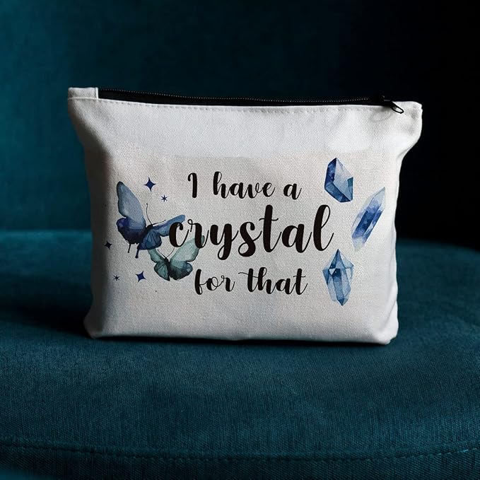 Crystal Lover Gift Makeup Bag, Spiritual gifts for Women Witch Cosmetic Bag | Tarot Gift Witchcraft Bag, Christmas Birthday Witchy Gifts for Women Mom Girls Sisters Friends Tarot Cards Makeup Pouch