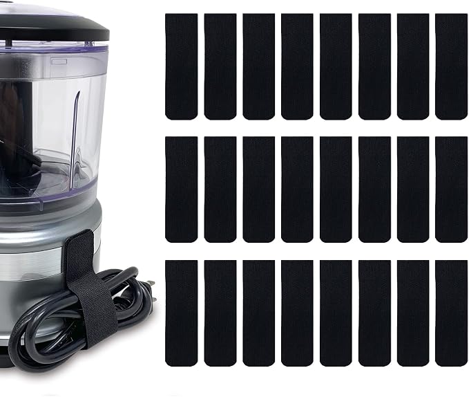 Cable Clams by Wrap-It Storage - 3" (24-Pack) Black | Cord Organizer for Appliances Strips with Adhesive for Office Organization and to Hide TV, Desk, or PC Cord Management