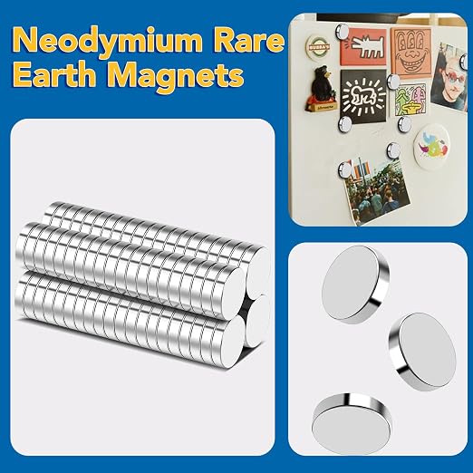 DIYMAG 80Pcs Small Refrigerator Magnets, 12x2mm Round Rare Earth Magnet | Mini Tiny Neodymium Strong Magnets for Crafts, DIY, Fridge, Miniatures, Whiteboard, Office, Kitchen, Dry Erase Board