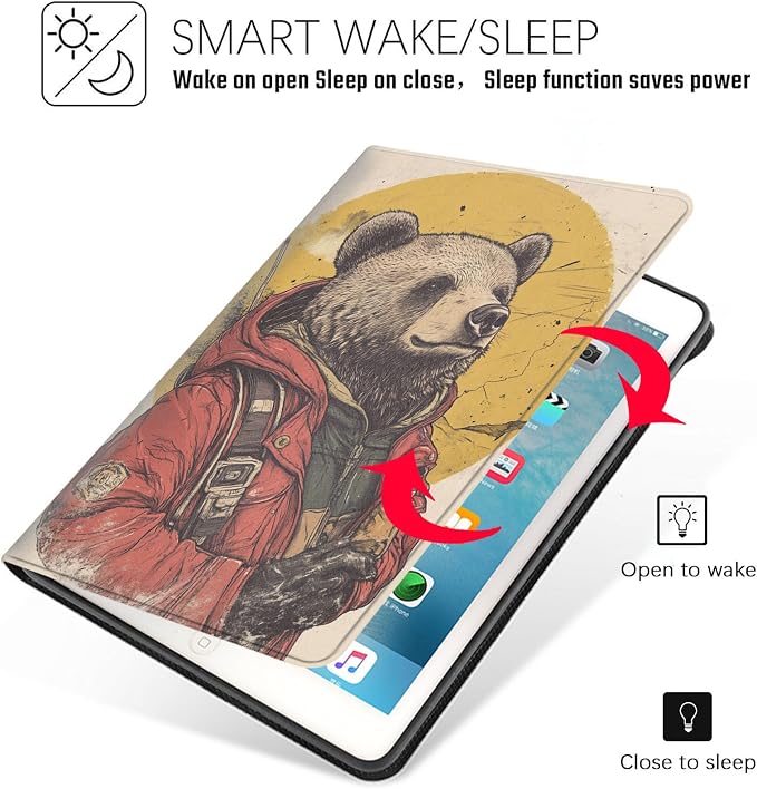 Tablet Case for iPad Pro 13 Inch M5/M4 (2025/2024,8th/7th Generation),Shockproof Protective Cover with Stand,Auto Wake/Sleep,Cartoon Bear