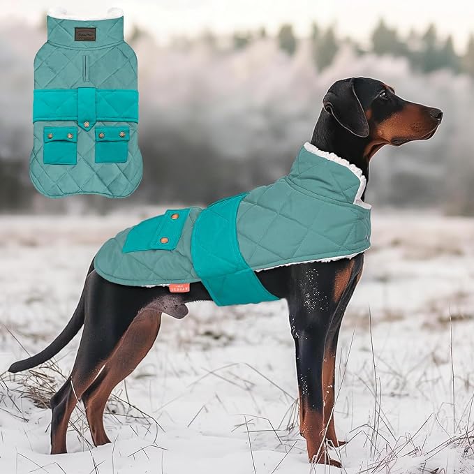 KYEESE Waterproof & Windproof Dog Coat for Medium Large Dogs Puffer Jacket