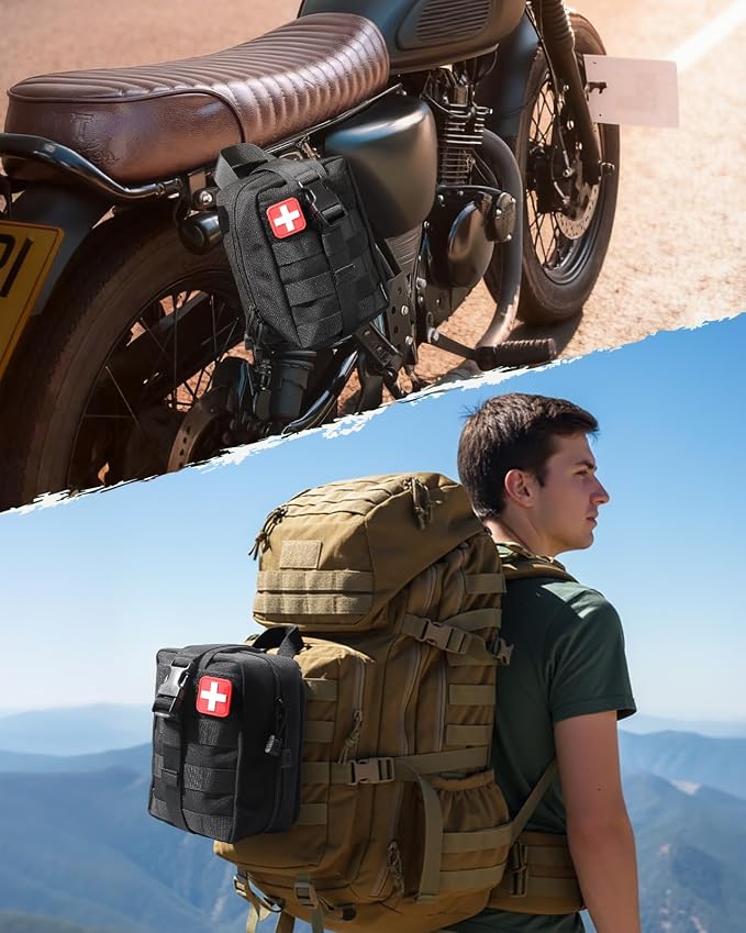 LIVANS 1000D First Aid Bag Empty, Medical Ifak Pouch for Emergency & EMT | Molle Compatible, Rip-Away & Quick-Release Design, Versatile for Tactical, Camping, Hiking and Travel