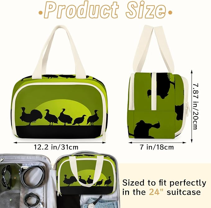 Wild Grouse Travel Toiletry Bag for Women | Turkey Lightweight Waterproof Makeup Cosmetic Bag Large Tote Organizer for Traveling, Toiletries, Accessories