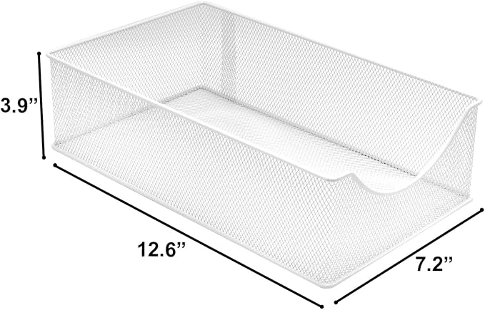 Sorbus Pull-Out Under Sink Organizer, Mesh Construction (White, 1 Pack) | Two-tier metal organization with strong steel and sliding drawers for bathrooms, kitchens, cabinets, closets and pantries.