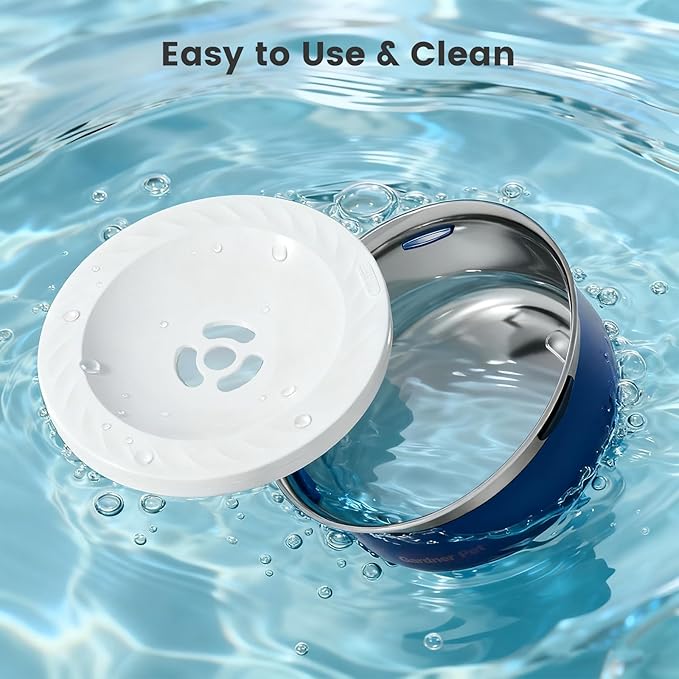 Gardner Pet Slow Water Bowl for Dogs – No Spill, Anti-Splash Floating Plate Design, Slows Drinking to Reduce Mess, Keeps Water Clean & Floors Dry, 2L