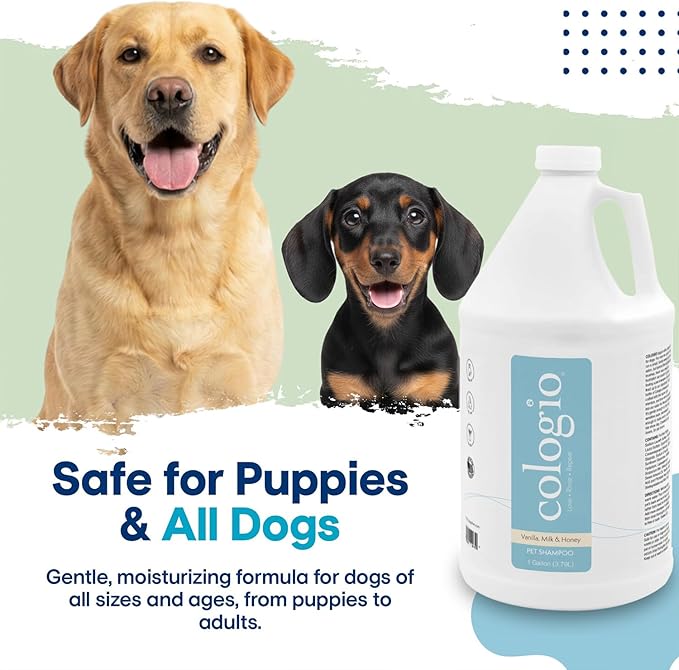 Dog Shampoo with Manuka Honey, Moisturizing Dog Shampoo for Sensitive and Dry Itchy Skin, Shampoo for Dogs with Allergies and Dry Skin, Odor Eliminator, Paraben-Free, Made in USA 1 Gallon