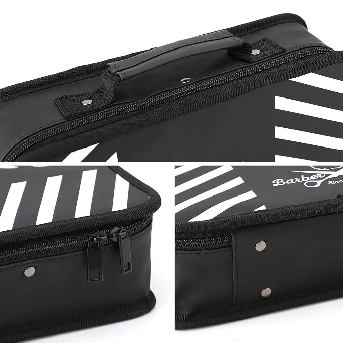 Segbeauty Barber Carrying Case, 11.8 x 8.5in Hair Styling Travel Tool Bag, Professional Salon Hair Cutting Grooming Kit Storage Organizer for Clippers, Scissors, Barber Supplies