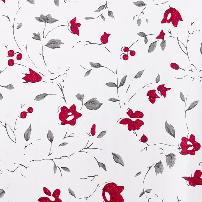 Yifely Red Rural Floral Shelf Liner Locker Decor Sticker Self-Adhesive Furniture Paper 17.7 Inch by 9.8 Feet