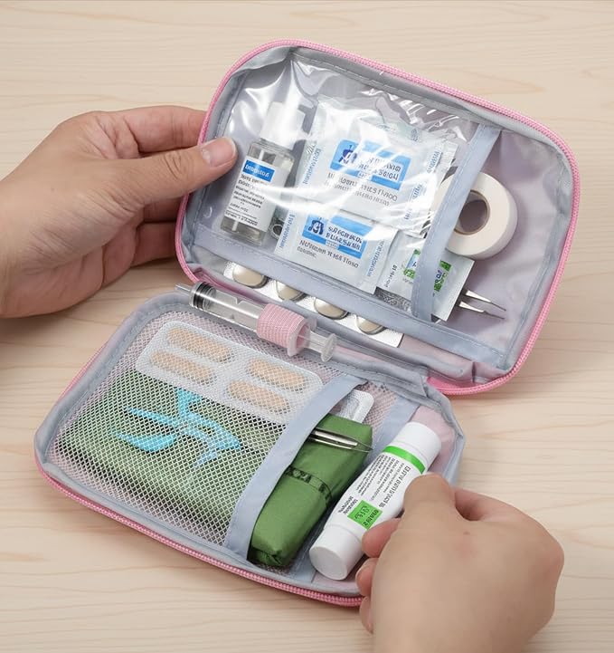 2 Pcs Small First Aid Pouch, First Aid Kit Empty Oxford Fabric | Mini Portable Medical Bag, with 2 Different Sizes, for Outdoor, Indoor, Camping Hiking Traveling Sports Car Home Emergency