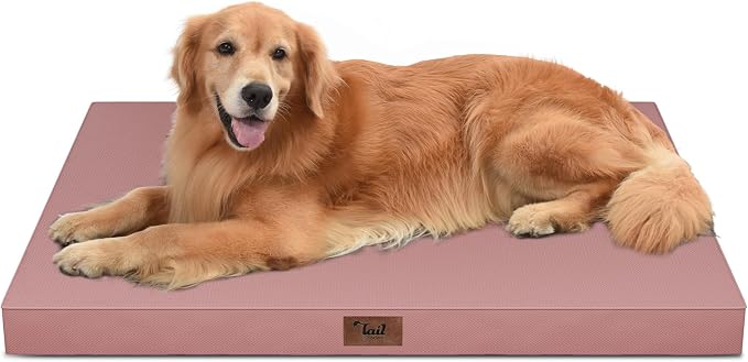 Waterproof Orthopedic Outdoor Dog Bed XL for Extra Large Dogs | Egg Crate Foam for Joint Support, TPU Waterproof Layer, Machine Washable 1680D Oxford Cover, 44 x 32 Inch, Up to 90 lbs