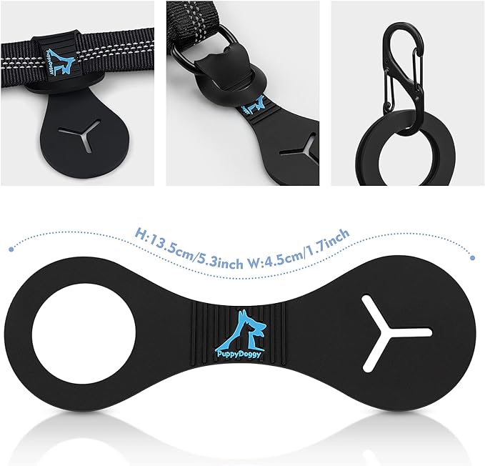 Dog Poop Bag Holder for Leash Waste Bag Carrier Dog Poop Bag Dispenser for Walking Running Bicycle Accessory 2 Pieces (Black + Blue)