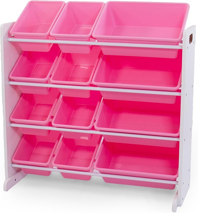 Humble Crew Kids Toy Organizer with 12 Bins, 4 Tier Storage for Playroom