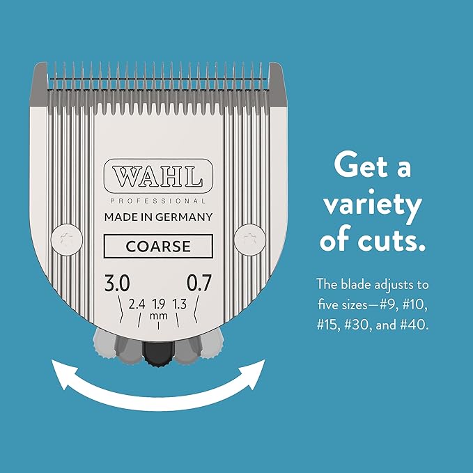 WAHL Professional Animal 5-in-1 Adjustable Blade Arco, Bravura, Chromado, Creativa, Figura, and Motion Pet, Dog, and Horse Clippers - Coarse (2179-401)