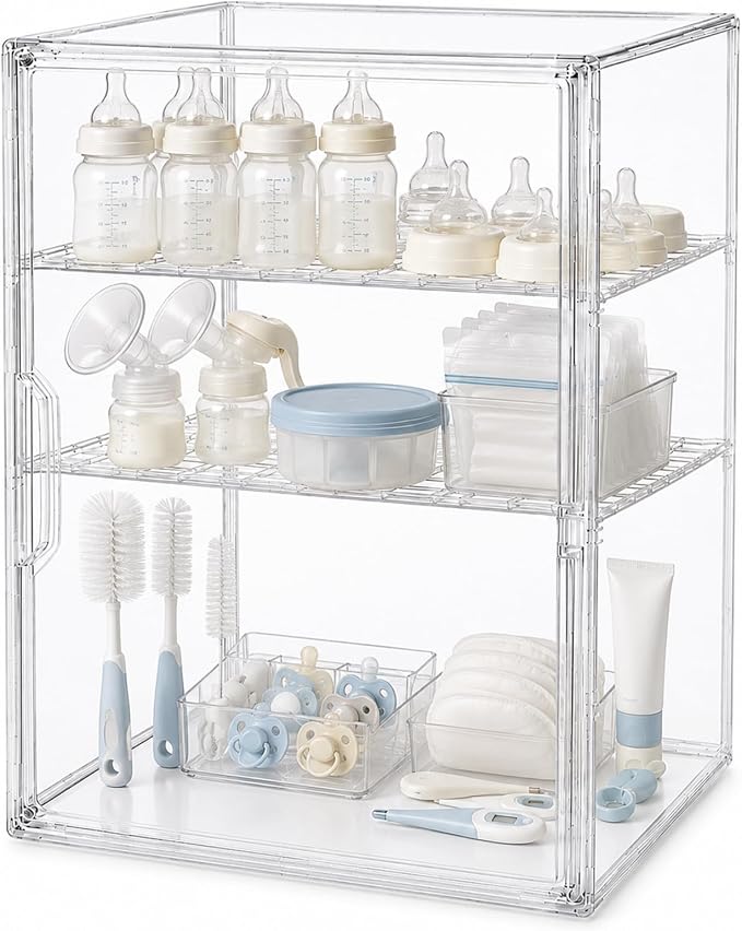 YESGIRL 3-Tier Clear Baby Bottle Organizer