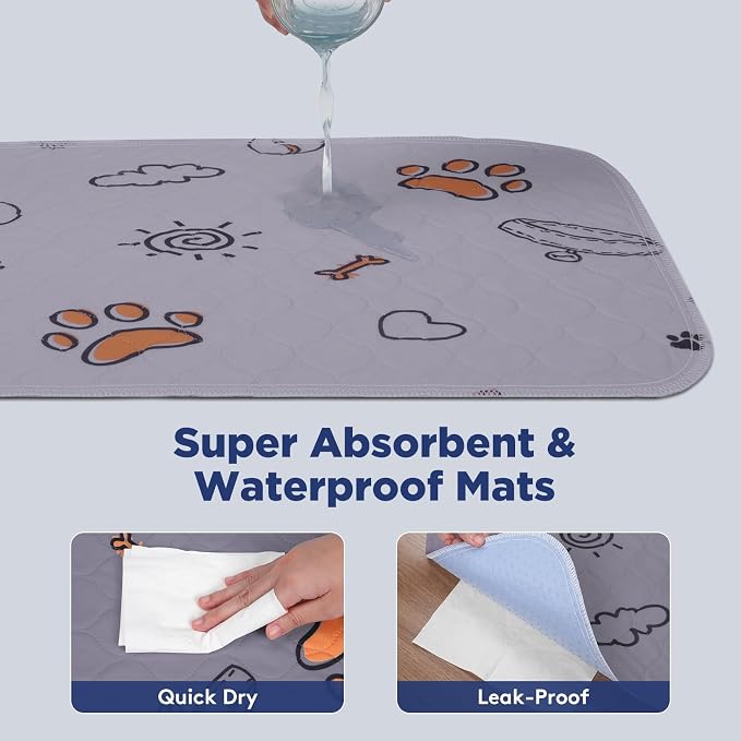 FURTIME Washable Pee Pads for Dogs, Super Absorbent, 2 Pack 41"x41" Purple | Reusable Pads for Dog Training Pads, 100% Waterproof Non-Slip Pee Pads Whelping Pads Dog Playpen Pads Crate Mat