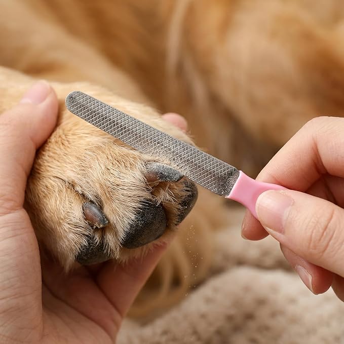 4 PCS Professional Pet Claws Nail Clipper Trimmers, Dogs and Cats Grooming Tools, Metal Dog Comb for Small, Medium and Large Breeds, Cats, Rabbits, Guinea Pigs with Safety Guard to Avoid Over Cutting
