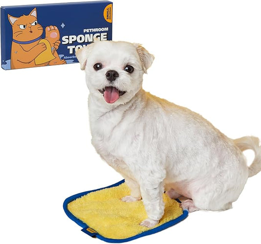 PETHROOM] Portable Pet Towel for Dogs & Cats | Professional Pet Dryer, Super Absorbent & Quick-Drying Dog Dryer | Lightweight, Durable, Ultra-Soft (Small) 8"x 8"