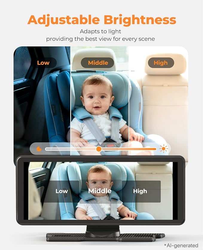LUCKVIEW BM5PRO Dual Baby Car Camera, 7.2" 1080P Split Monitor