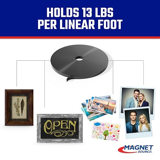 Master Magnetics ZGN40S3 Flexible Magnet Strip, Plain, No Laminate, 1/16" Thick, 1" Height, 100 Feet Scored Every 3", 1 Roll with 396-1" x 3" Pieces