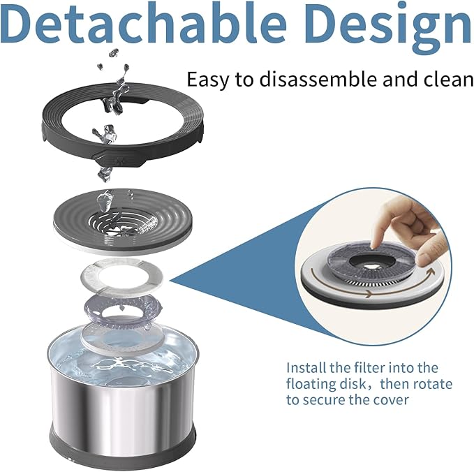 Filter Replacements for Xetino 8L/10L/12LNo Spill Dog Water Bowl 4 Packs