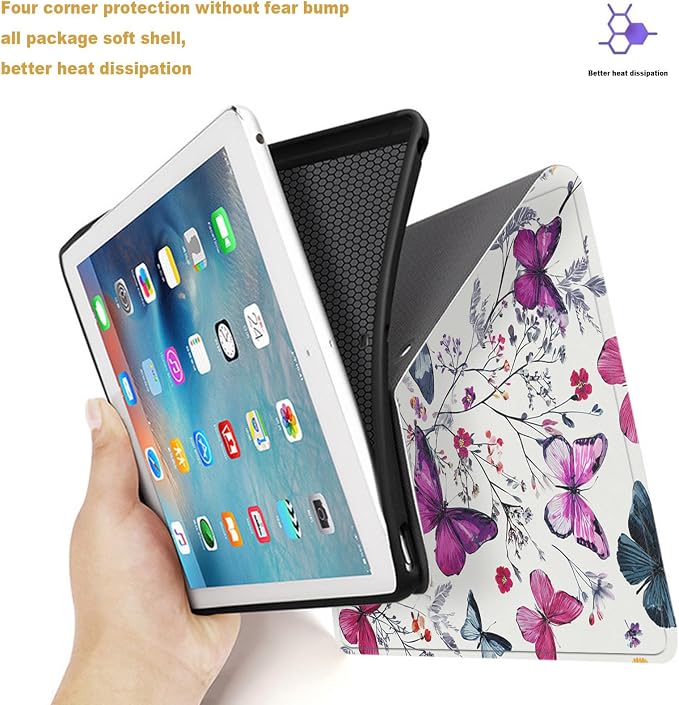 Tablet Case for iPad mini 5/4 Case 7.9 Inch 20219/2017,Shockproof Protective Cover with Stand,Auto Wake/Sleep,Butterfly Flower