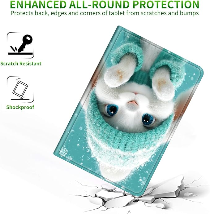 for Samsung Galaxy Tab S5e 10.5" 2019 SM-T720/T725 Case | Slim Leather Smart Cover with Multi-Angle Anti-Slip Stand [Auto Wake/Sleep] Shell for Women Men, Green Clothes Rabbit