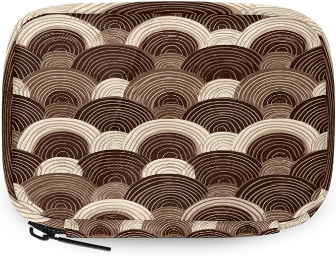 Travel Pill Organizer Brown Wave Pattern Small Pill Case