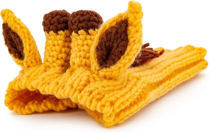 Zoo Snoods Giraffe Costume - Knit Dog Snood Ear Wrap for Pets, Warm Neck Cover for Halloween and Winter (Small)