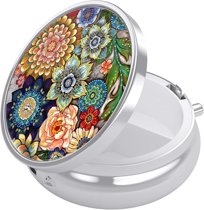 Pill Box, Small Pill Case for Purse & Pocket, Travel Medicine Organizer | Cute Travel Medicine Organizer, Portable Medicine Container Holder to Hold Vitamins, Medication, Fish Oil & Supplement