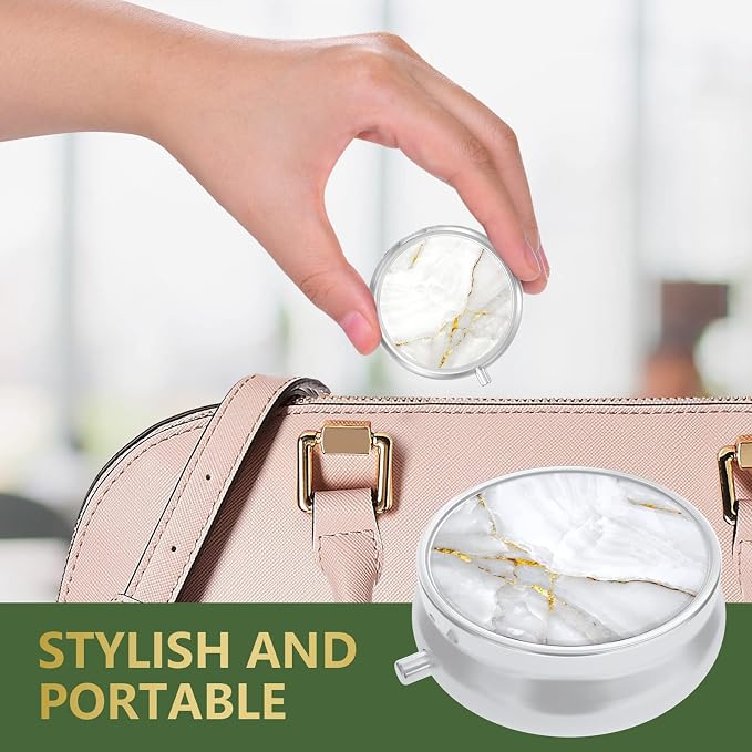 Pill Box, Small Pill Case for Purse & Pocket, Travel Medicine Organizer | Cute Travel Medicine Organizer, Portable Medicine Container Holder to Hold Vitamins, Medication, Fish Oil & Supplement