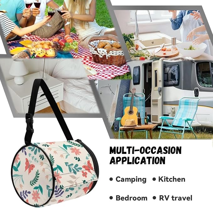 Green Leaves Butterfly Print Wall Mounted Toilet Paper Holder Moisture Resistant Versatile Tissue Roll Paper Holder Hanging Bathroom Tissue Towel Roll Holder 6.3 * 6.3 * 6.3 Inch