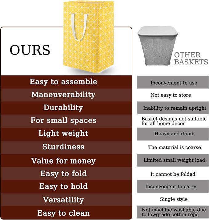 Waterproof Laundry Hamper Collapsible Laundry Basket Extended Cotton Handle Laundry Bag Large Clothes Storage Toy Organization for Bathroom Bedroom Laundryroom College Dorms