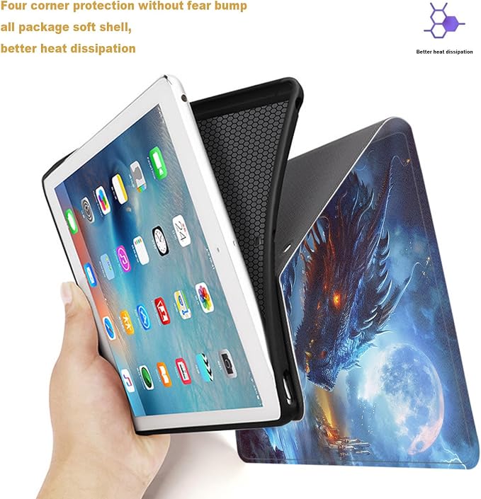 Tablet Case for iPad Air 11 Inch M3/M2 (2025/2024),iPad Air 5th/4th Gen (2022/2020),Shockproof Protective Cover with Stand,Auto Wake/Sleep,Dragon