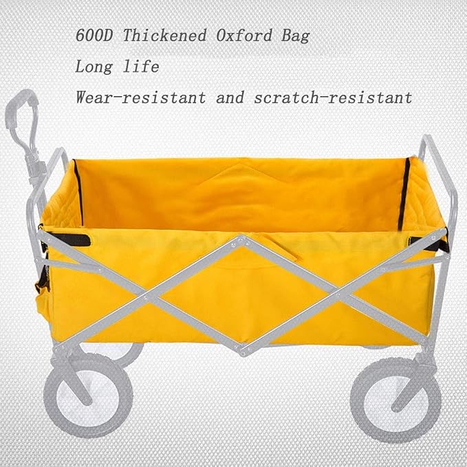 Folding Camping Cart- 90KG Capacity Outdoor Push Wagon Trolley with Safety Belt for Garden Outdoor Camping Picnic Travel Shopping Pet