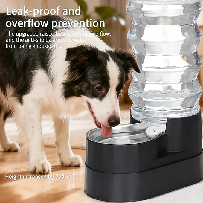 RIZZARI 9L Dog Water Dispenser: Ion Exchange & Carbon - Helps Prevent Urinary Stones - Supports Spine Health in Senior Dogs - Automatic Gravity Waterer for Multi-Dog Homes & Long Hours Away