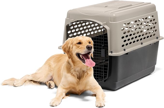 Petmate Vari Dog Kennel, Carrier for Large Dogs, 40in, Taupe and Black | Airline Friendly and Made of Durable Plastic, This Pet Crate Works Great for Home and Travel