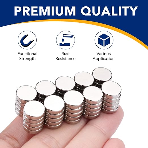 DIYMAG 50Pcs Small Refrigerator Magnets, 10x3mm Round Rare Earth Magnet | Mini Tiny Neodymium Strong Magnets for Crafts, DIY, Fridge, Miniatures, Whiteboard, Office, Kitchen, Dry Erase Board