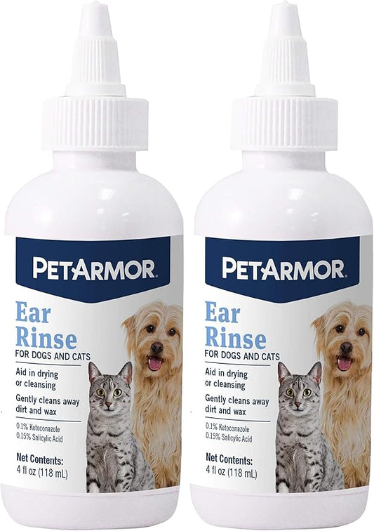 PetArmor Ear Rinse for Dogs & Cats, 4 oz (Pack of 2)