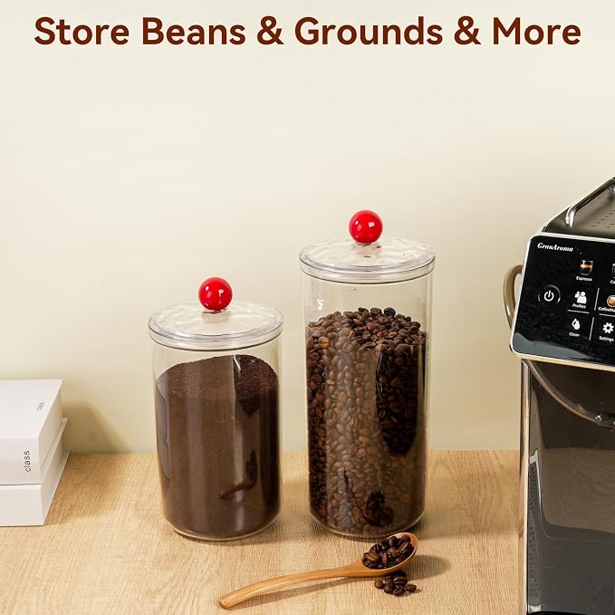 87 Oz Candy Jars with Lids - Clear Plastic Cookie Storage Containers Airtight Apothecary Canisters for Kitchen Home Decorative Pantry Office Party Organize Sugar Tea Coffee Snacks
