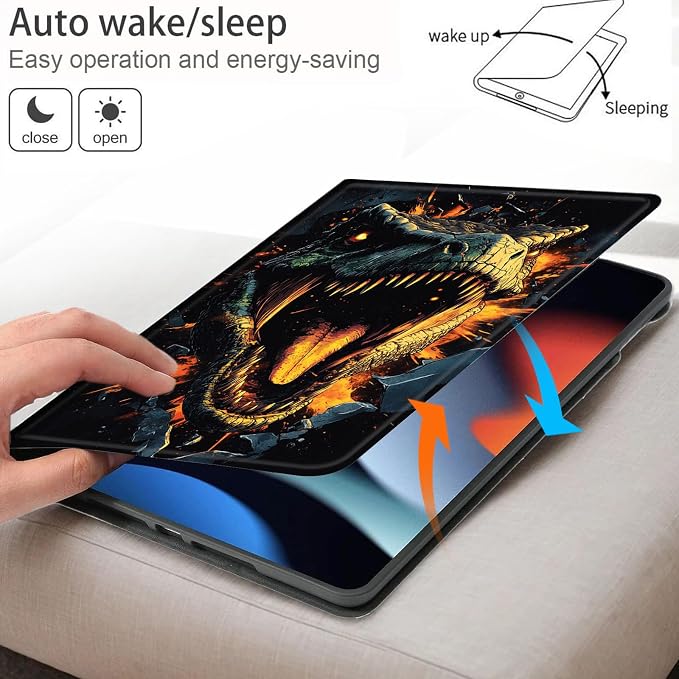 Bxgolkgd Tablet Case for Samsung Galaxy Tab A 8.0 Inch 2017(SM-T380/T385),Shockproof Stand Cover with Heat Dissipation,Auto Wake/Sleep Function,Tyrannosaurus