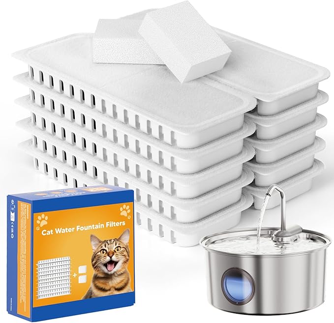 Cat Water Fountain Stainless Steel - 108oz/3.2L Large Capacity Cat Fountain for Drinking, Ultra Quiet Metal Pet Water Fountain for Cats, Dogs, Multiple Pets
