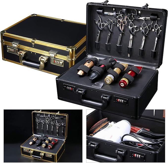 DYRABREST Barber Carrying Case, Large Barber Beauty Salon Tool Kits Storage, Portable Travel Carry Case Clippers Trimmers Scissors Organizer for Hair Stylist Pet Groomer, Without Tools
