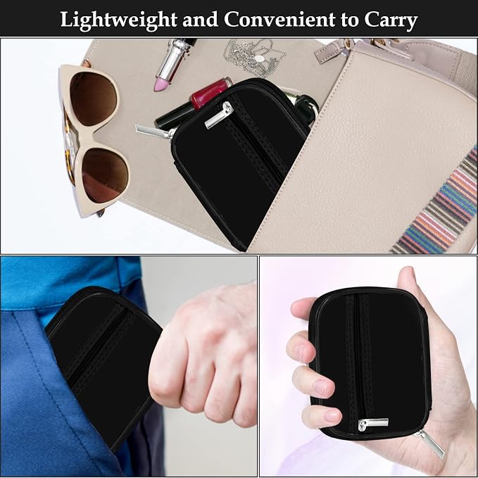 Serfeymi Weekly Travel Pill Organizer Pill Case for Purse with Removable 7 Day Pill Box, Fashionable Travel Medicine Organizer Pill Container for Medicine, Vitamin, Supplement - Black 01 + Pill Box