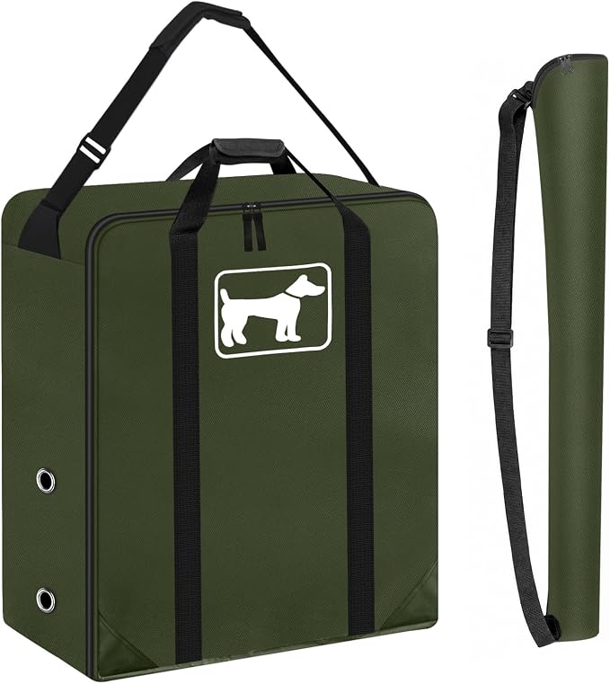 SIRUITON Thick 600D Dog Playpen Storage Bag Fits 32" H 8 Panels & 9 Stakes | Dog Fence Travel Bag for Foldable Exercise Pet Playpens Designed for Camping and RV Trips with Reinforced Double Handles