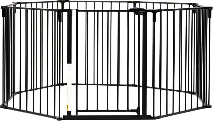 Regalo Safety 24"-192" Metal 2-in-1 Super Wide Baby Gate & Play Yard