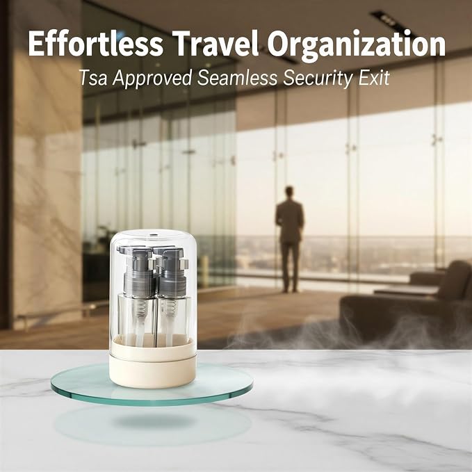 4-in-1 Travel Bottle Set, 4 Pcs 1.2 oz Refillable Containers, Leak-Proof Toiletries Kit with Cup and Labels, 2.8 x 4.8 in Portable Dispenser for Shampoo Lotion, Travel Business Trip