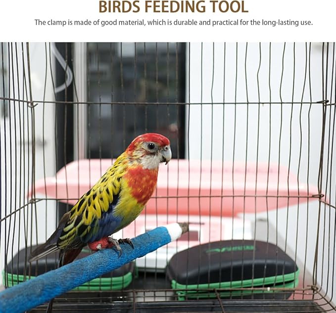 KALLORY 15pcs Bird Food Holder and Parrot Feeding Bowls Set with Water Feeder Portable Bird Cage Food Bowls for Flower-Shaped Water Dish and Parakeets
