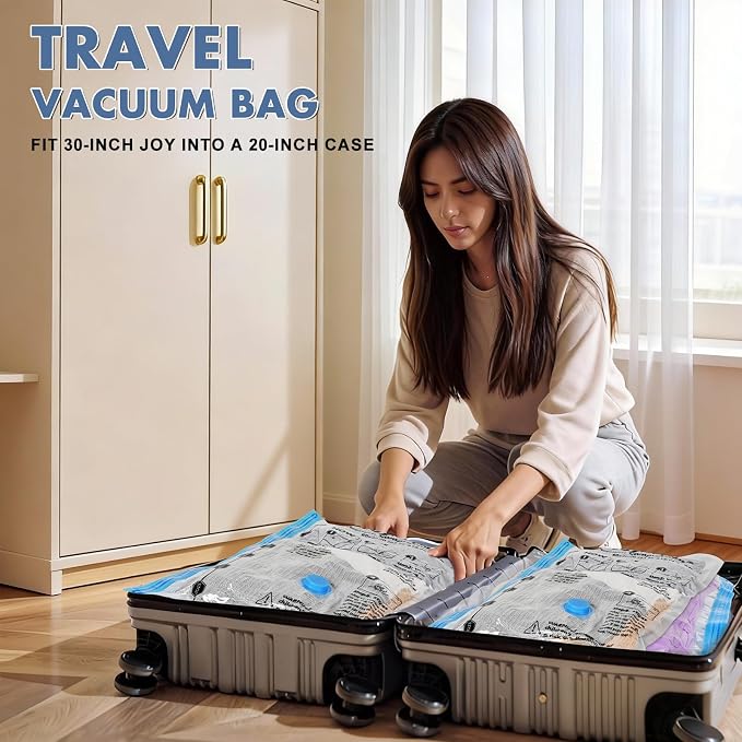 BoxLegend 16 Pack Vacuum Storage Bags with 1200mAh USB Electric Pump - M/S/XS/XXS 4 Sizes Thickened Waterproof Vacuum Seal Bags for Clothing, Travel, Moving & Closet Organization - Save 70% Space