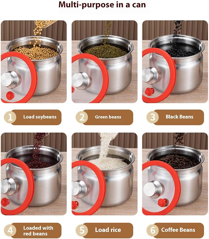 Sturdy Stainless Steel Kitchen Storage Jars with Clip Airtights Seal for Preserving Rice Flour Coffee Dry Goods Stainless Steel Food Storage Containers